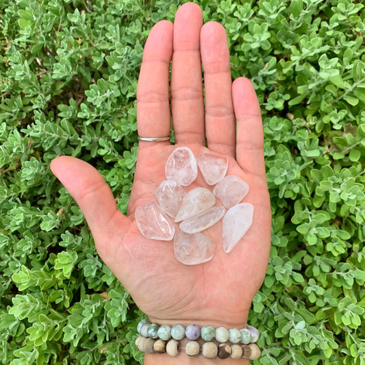 Beautiful Premium Clear Quartz Tumbled Stones - 1 Inch