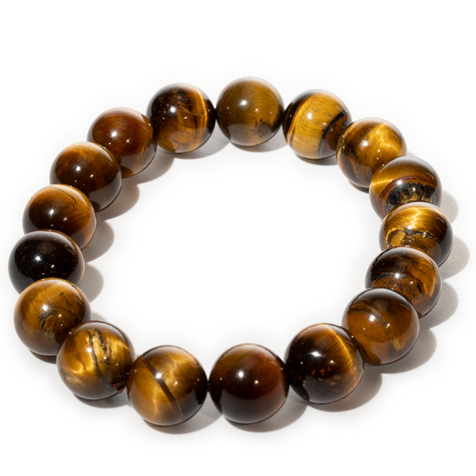 Tiger Eye Bracelet - 8MM Size Beads - One Side Fits All