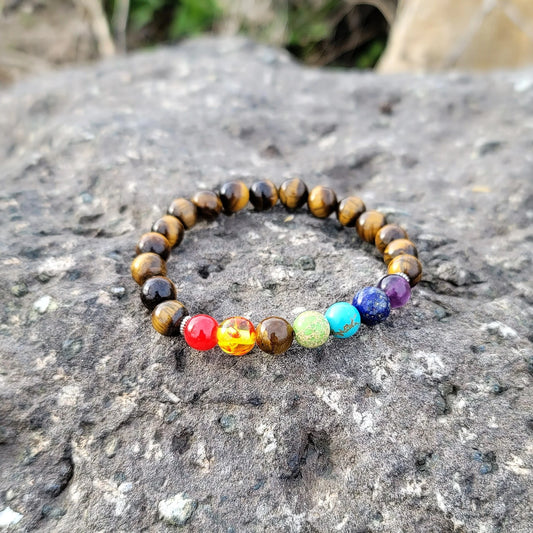 Tiger Eye Chakra Bracelet - 8MM Size Beads