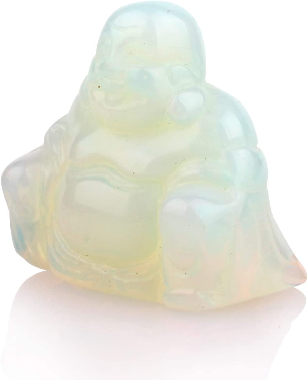 Small Gemstone Happy Buddha Statue - Available in Jade and Opalite 1.5"