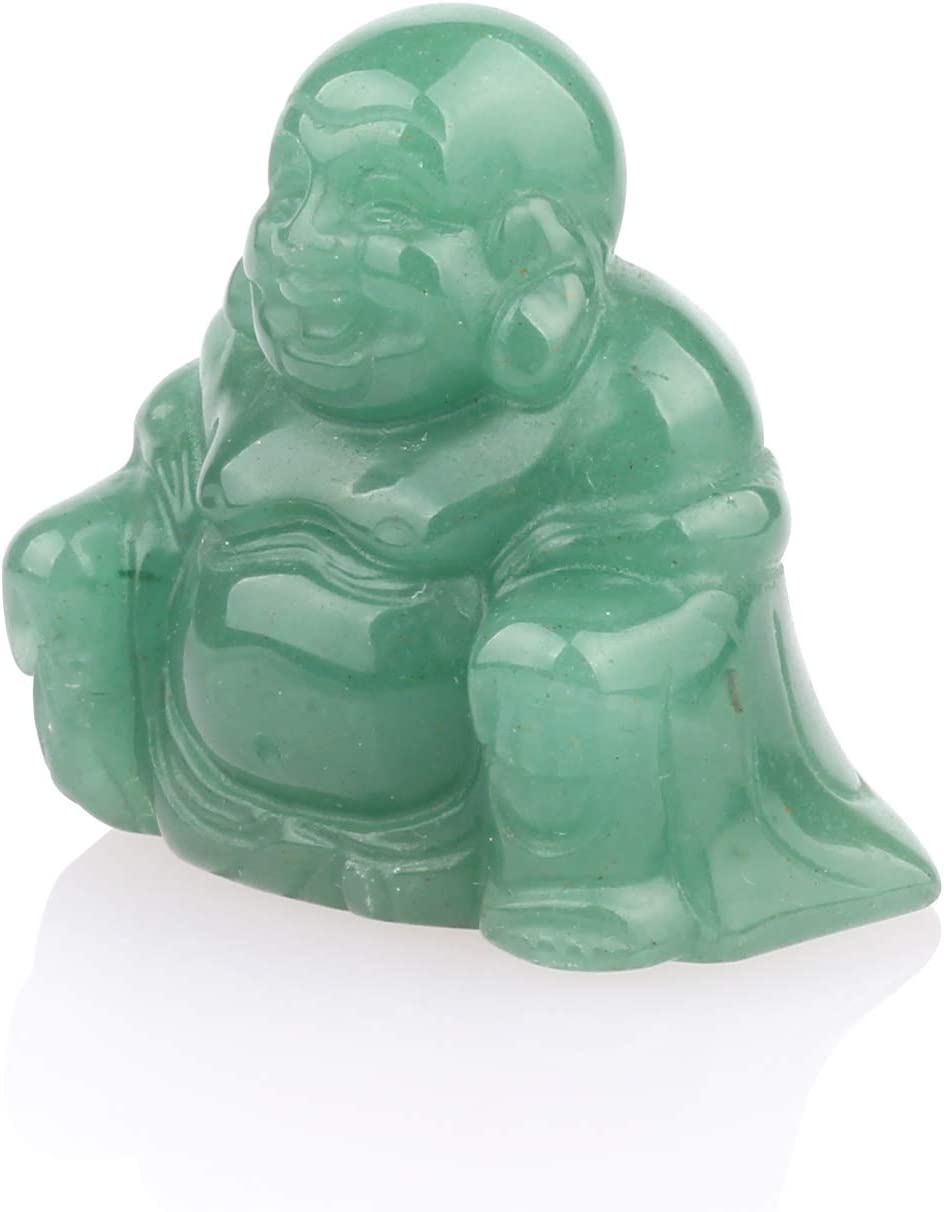 Small Gemstone Happy Buddha Statue - Available in Jade and Opalite 1.5"