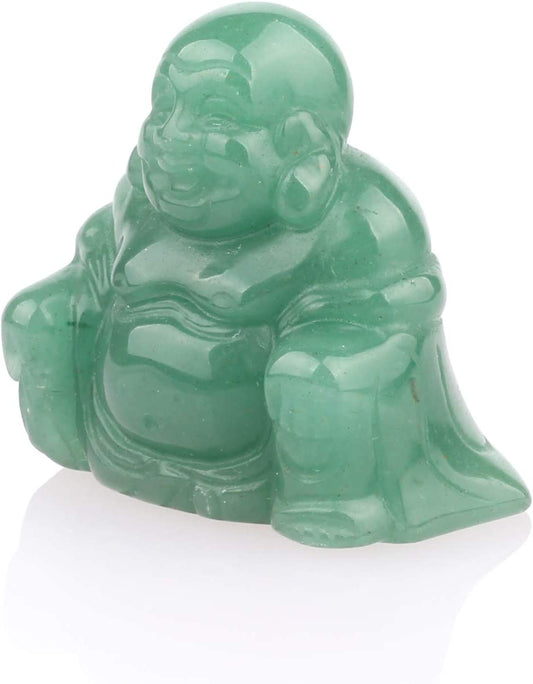 Small Gemstone Happy Buddha Statue - Available in Jade and Opalite 1.5"
