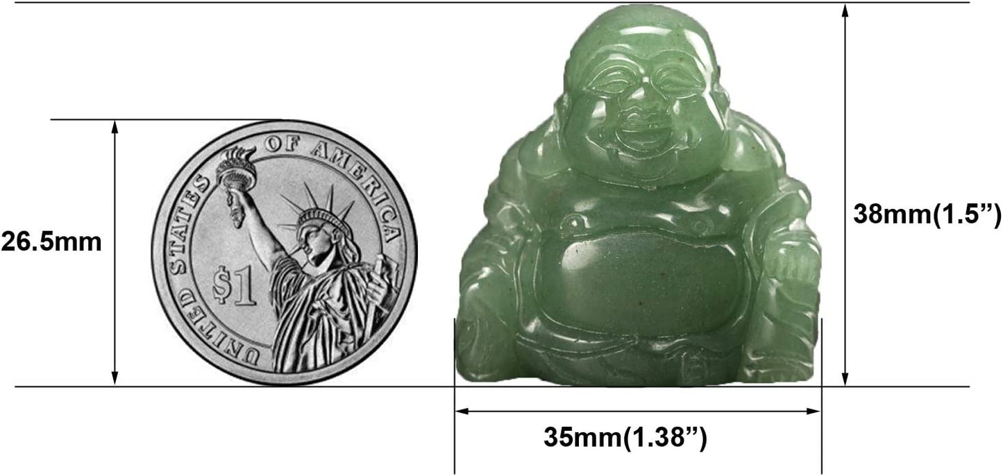 Small Gemstone Happy Buddha Statue - Available in Jade and Opalite 1.5"