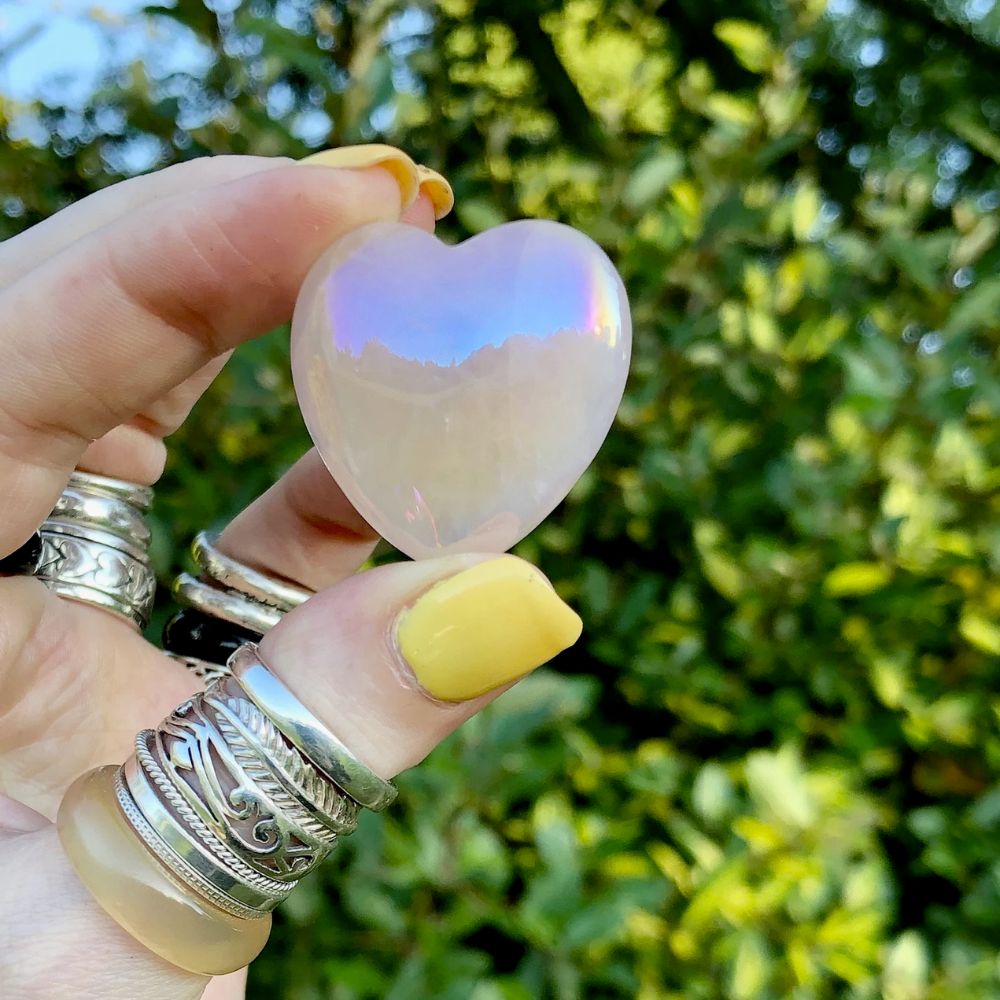 Angel Aura Heart Shaped Quartz Crystal Stones Crystal Shop