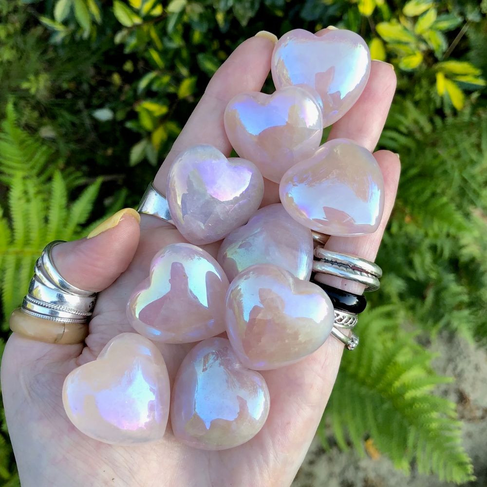 Angel Aura Heart Shaped Quartz Crystal Stones Crystal Shop