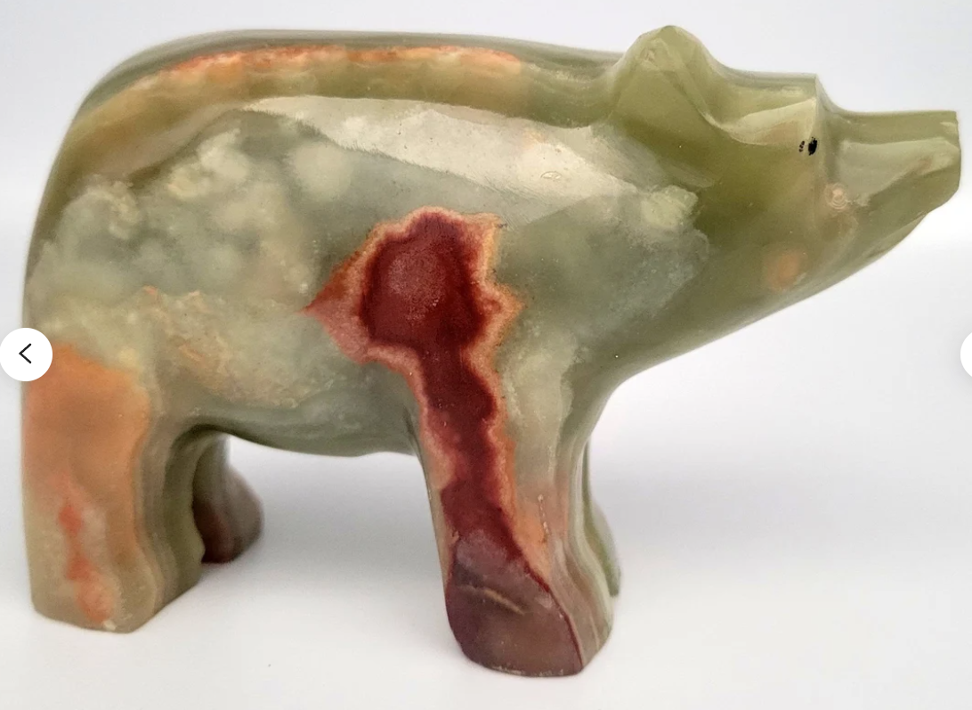 Bear Banded Green Onyx Carving Stones Crystal Shop