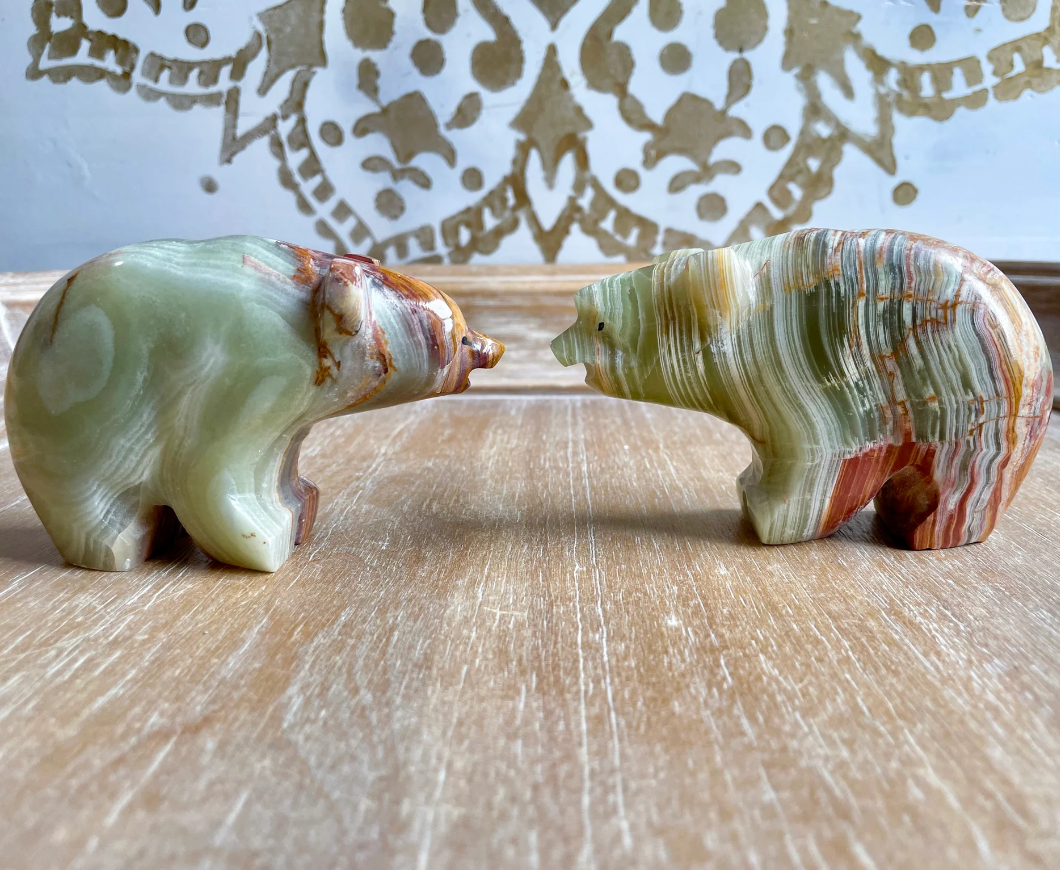 Bear Banded Green Onyx Carving Stones Crystal Shop