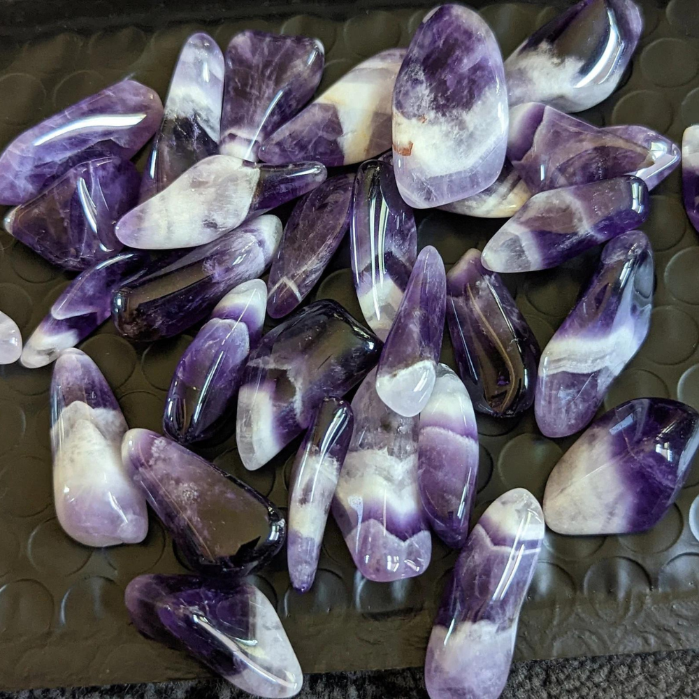 Dragon Tooth Chevron Amethyst Tumbled Stones Stones Crystal Shop