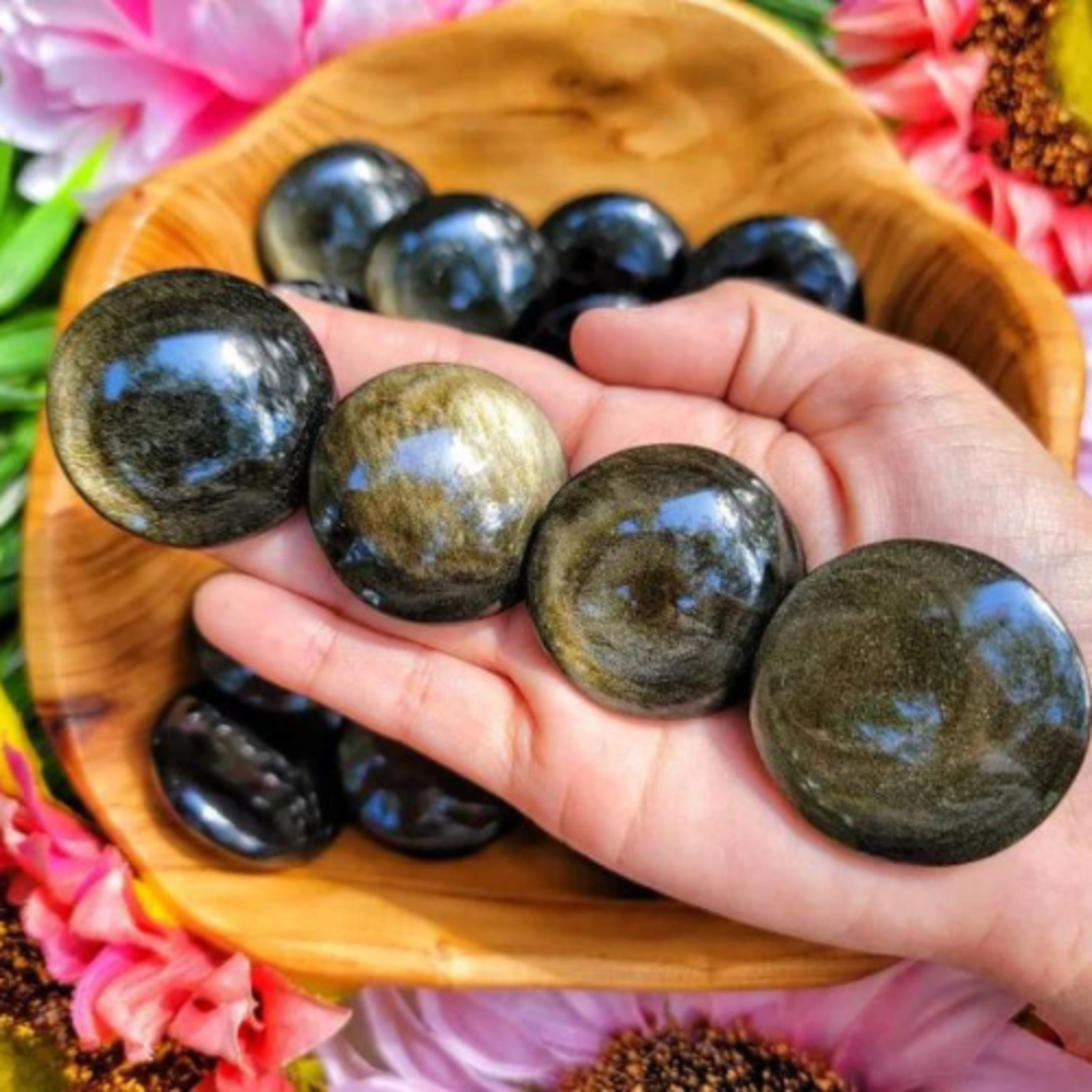Gold Sheen Obsidian Sphere's Stones Crystal Shop