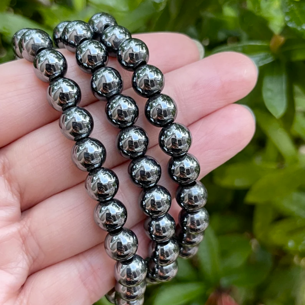 Grade A++ Hematite Crystal Bead Bracelet 8mm Stones Crystal Shop