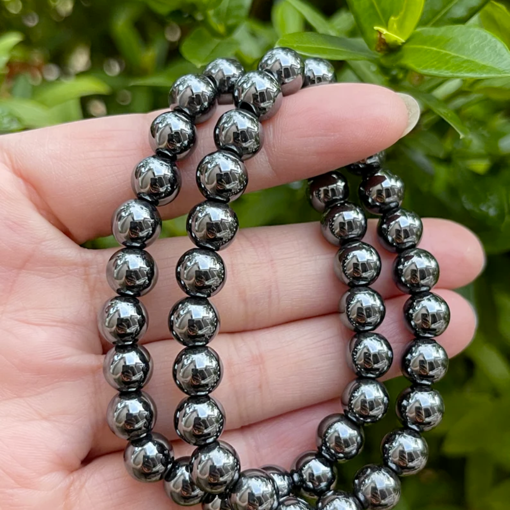 Grade A++ Hematite Crystal Bead Bracelet 8mm Stones Crystal Shop