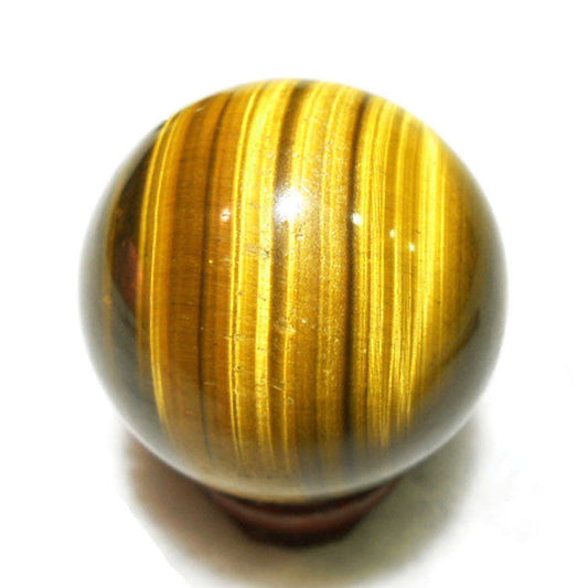 Hand Polished Tiger Eye Spheres - Free Stand Included! Stones Crystal Shop