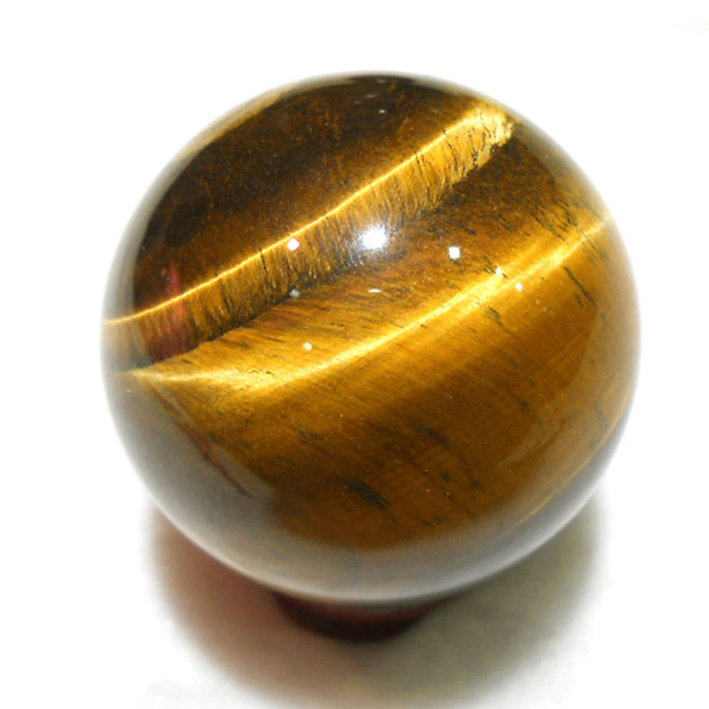 Hand Polished Tiger Eye Spheres - Free Stand Included! Stones Crystal Shop