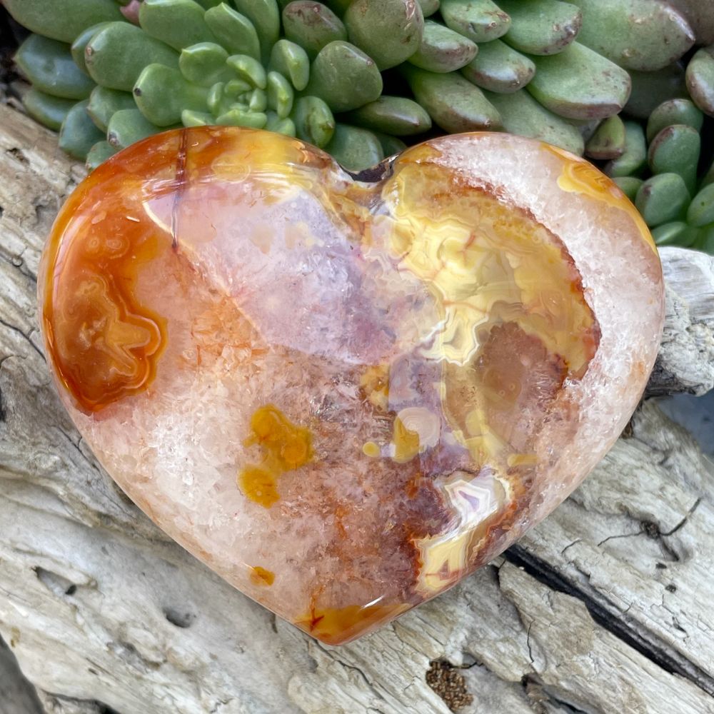 Large Carnelian Heart Stones Crystal Shop