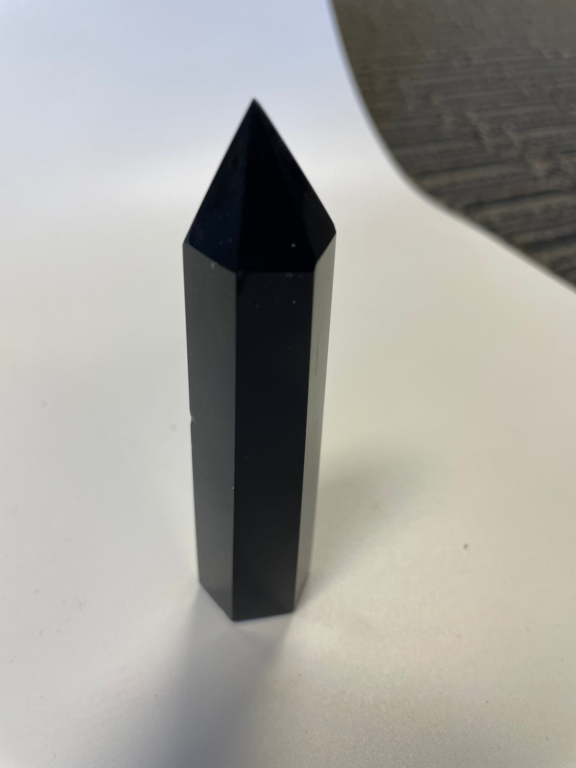 Natural Obsidian Tower Point-Black Gemstone Stones Crystal Shop