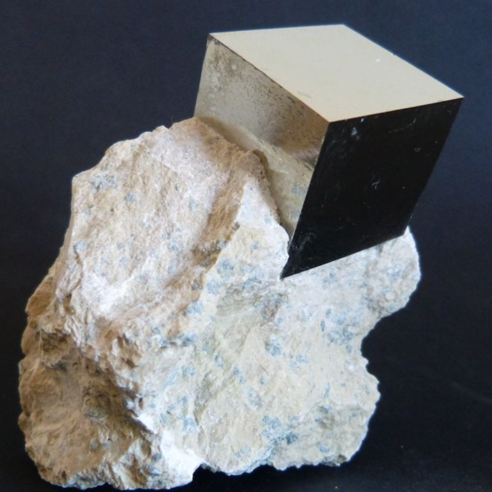 Natural Pyrite Crystal Cube on Matrix Stones Crystal Shop