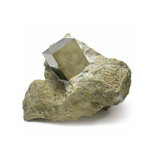 Natural Pyrite Crystal Cube on Matrix Stones Crystal Shop