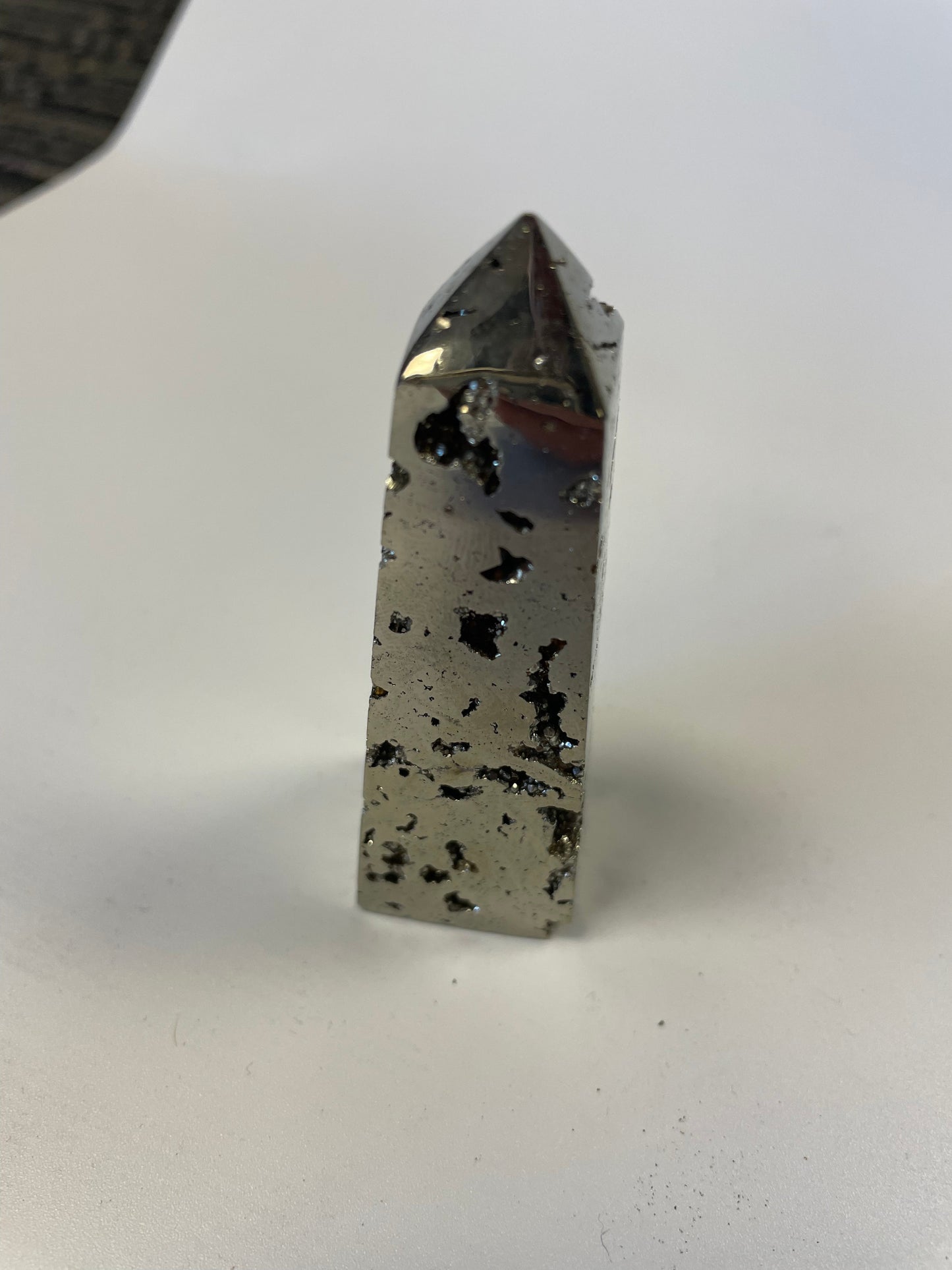 Pyrite Obelisk, Fools Gold, Pyrite Point Stones Crystal Shop