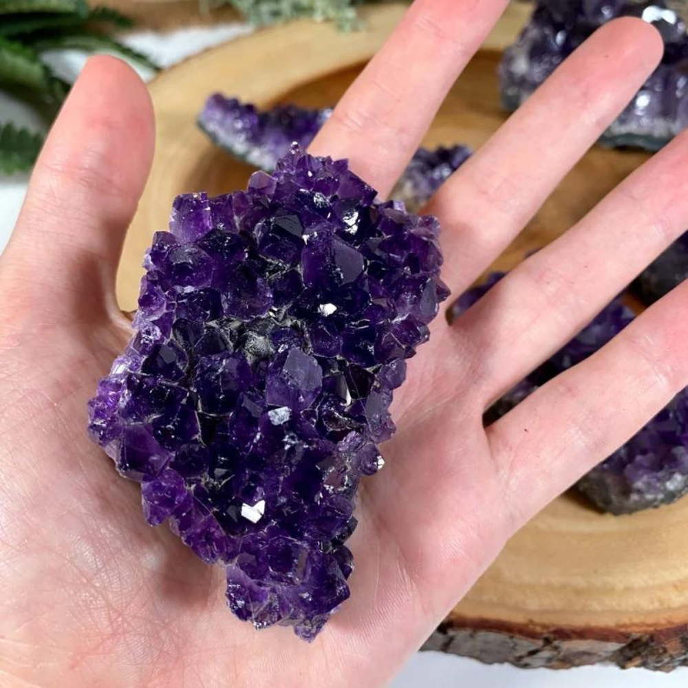 Raw Amethyst Crystal Clusters - Deep Purple Amethyst - Genuine Rough Uruguayan Geode Stones Crystal Shop
