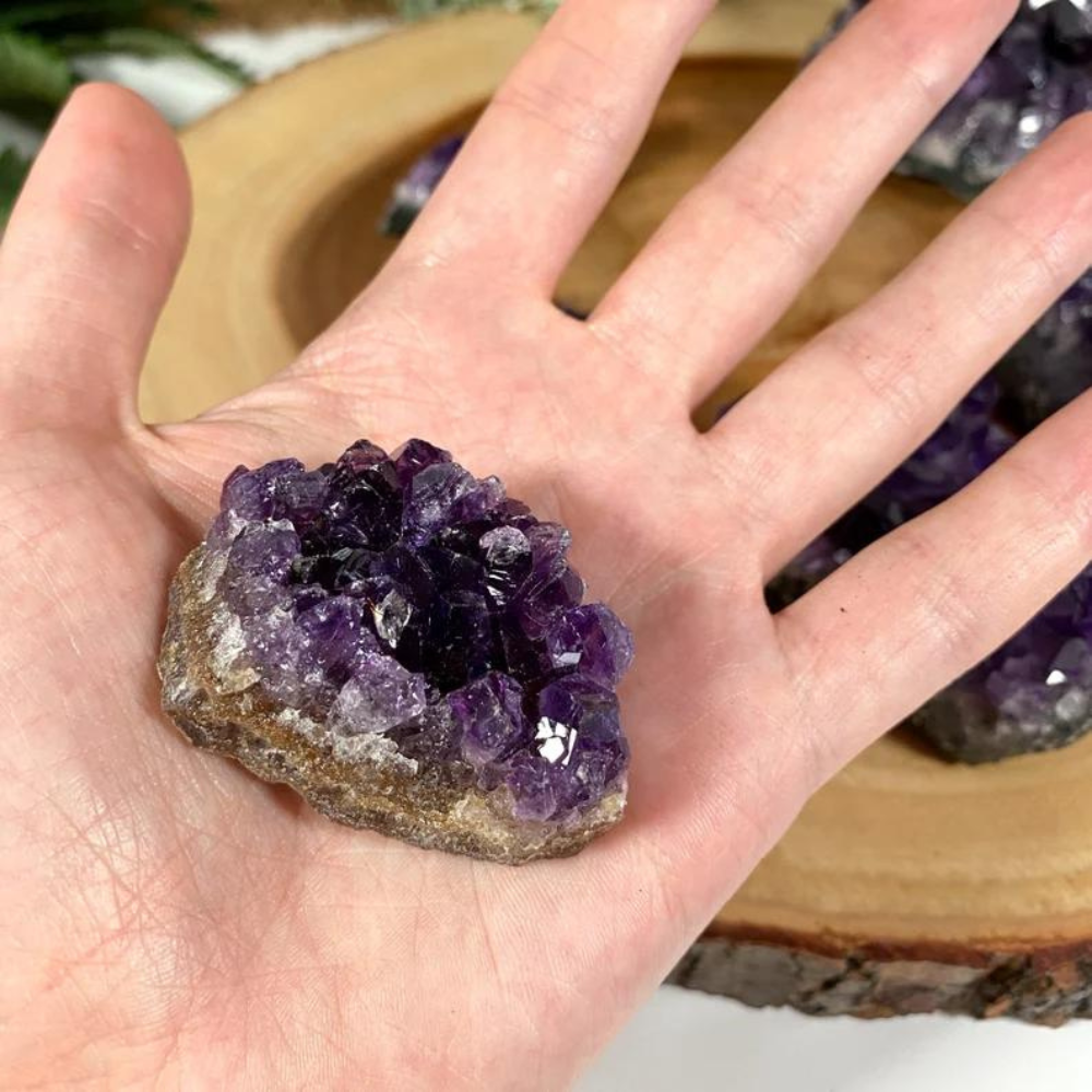 Raw Amethyst Crystal Clusters - Deep Purple Amethyst - Genuine Rough Uruguayan Geode Stones Crystal Shop