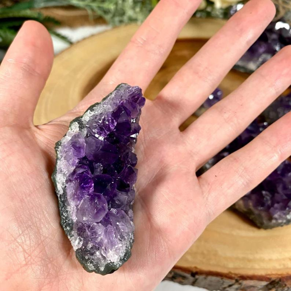 Raw Amethyst Crystal Clusters - Deep Purple Amethyst - Genuine Rough Uruguayan Geode Stones Crystal Shop