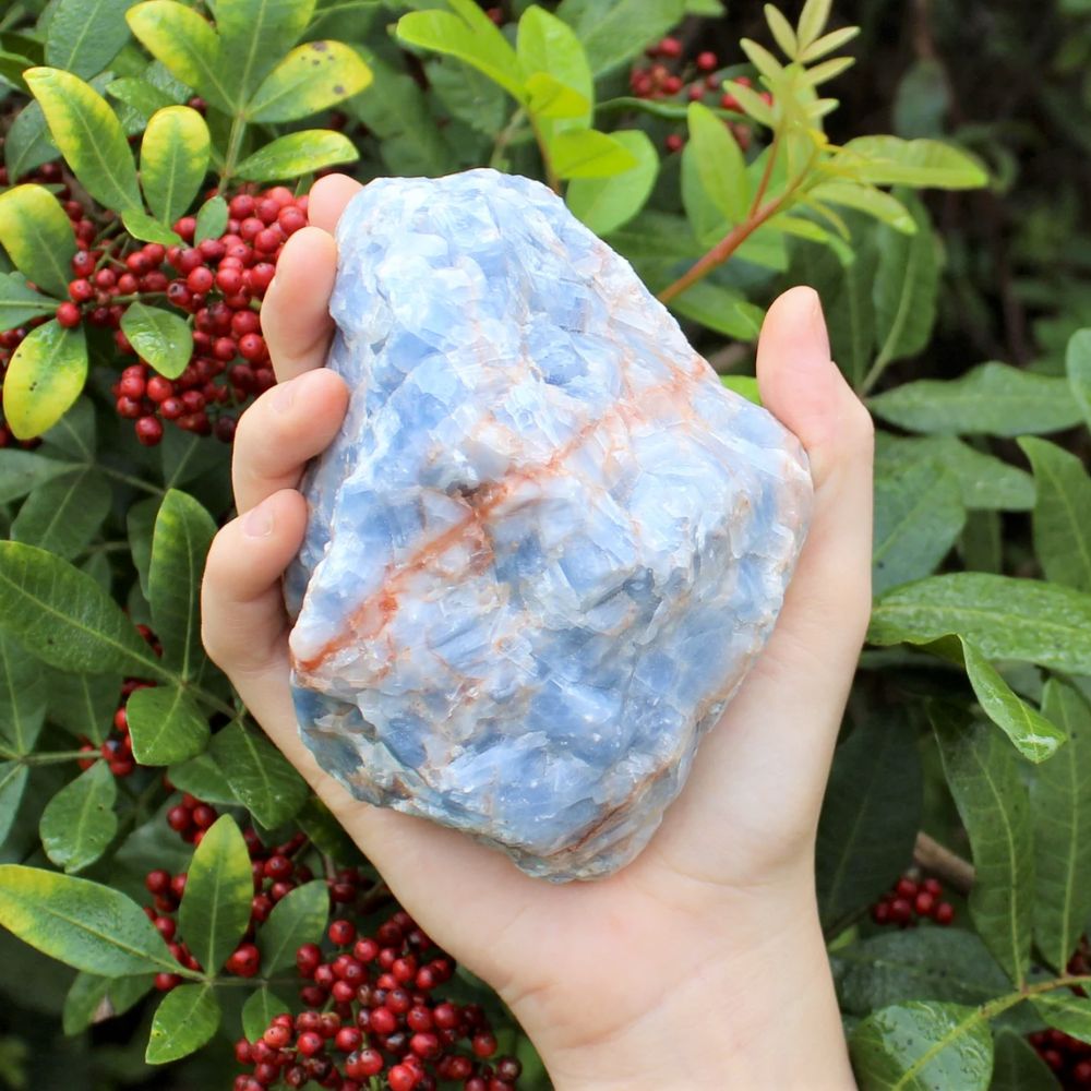 Raw Blue Calcite Chunks Stones Crystal Shop
