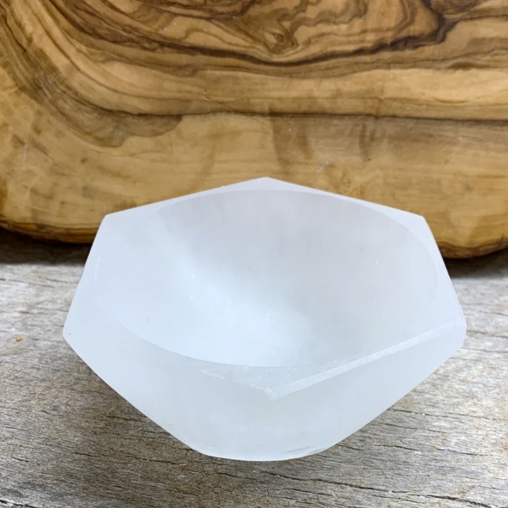 Selenite Hexigon Bowl Stones Crystal Shop