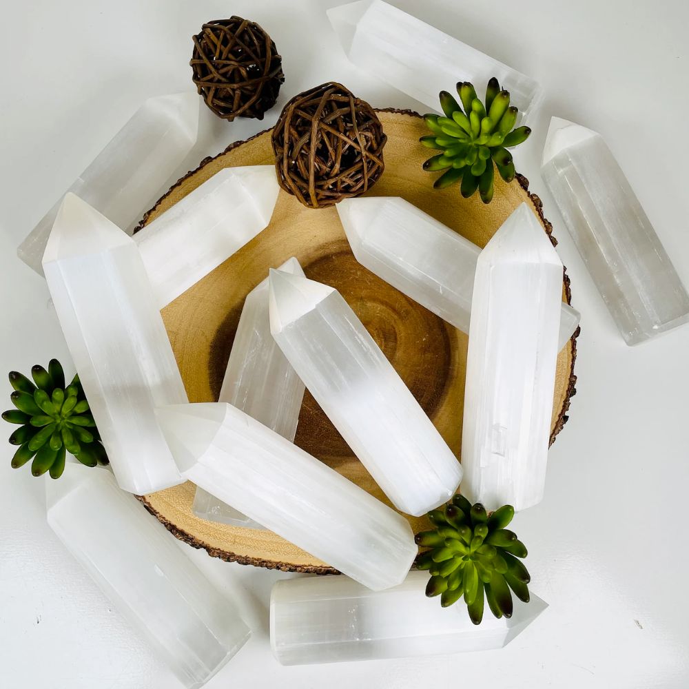 Selenite Tower Point Stones Crystal Shop