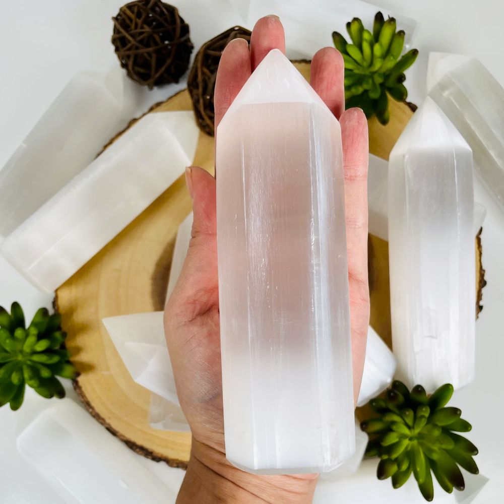 Selenite Tower Point Stones Crystal Shop