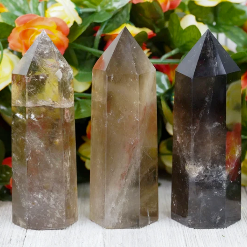 Smoky Quartz Towers - Hand Size Stones Crystal Shop
