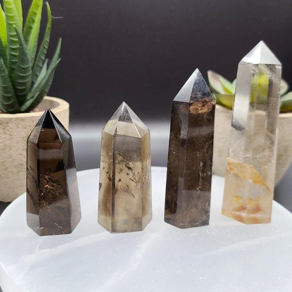 Smoky Quartz Towers - Hand Size Stones Crystal Shop