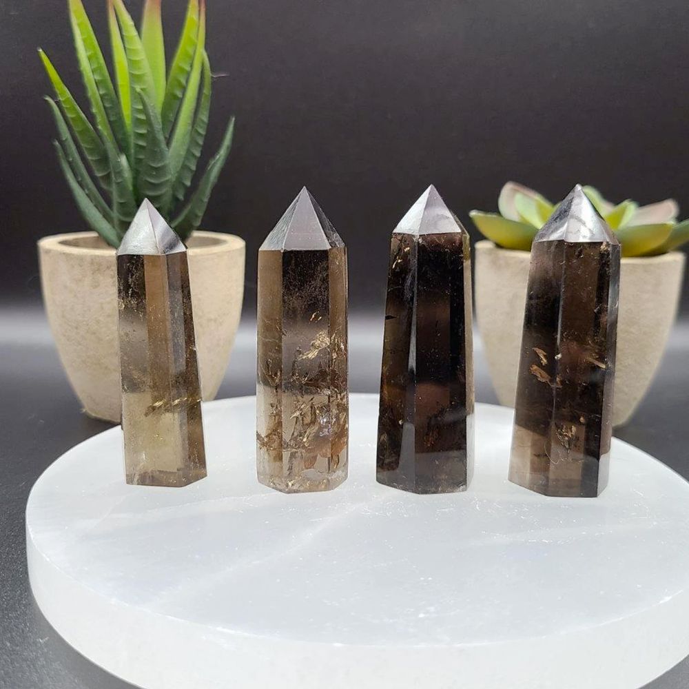 Smoky Quartz Towers - Hand Size Stones Crystal Shop