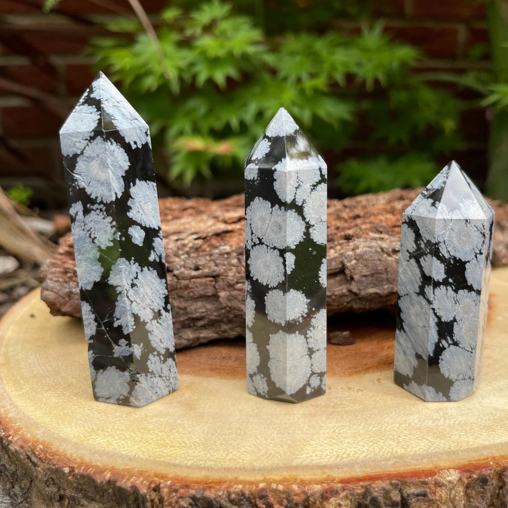 Snowflake Obsidian Towers (Draft for Bandar review) Stones Crystal Shop