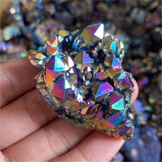 Titanium Rainbow Aura Quartz Cluster Stones Crystal Shop