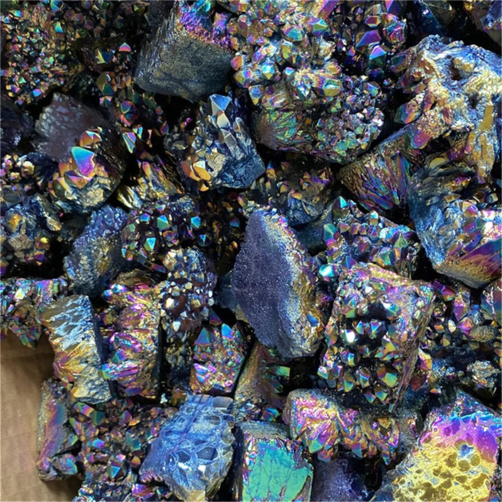 Titanium Rainbow Aura Quartz Cluster Stones Crystal Shop