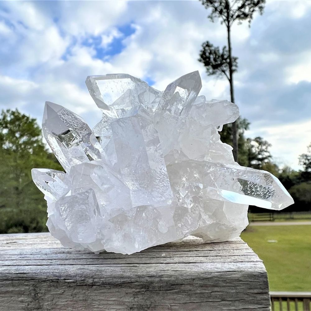 White Quartz Cluster CHECK Stones Crystal Shop