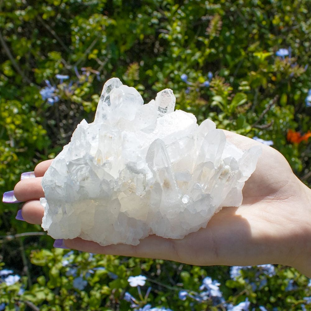 White Quartz Cluster CHECK Stones Crystal Shop