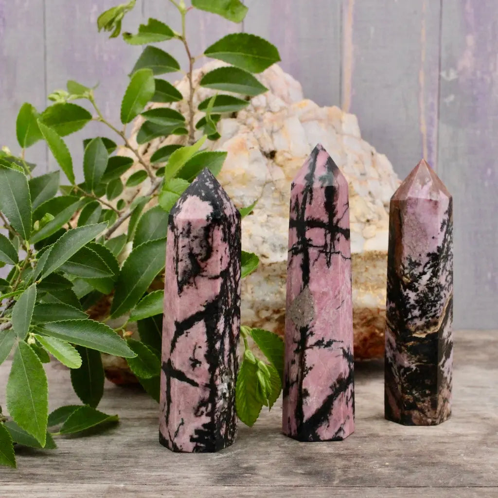 Rhodonite Towers - Magic Point Wand 3.5"