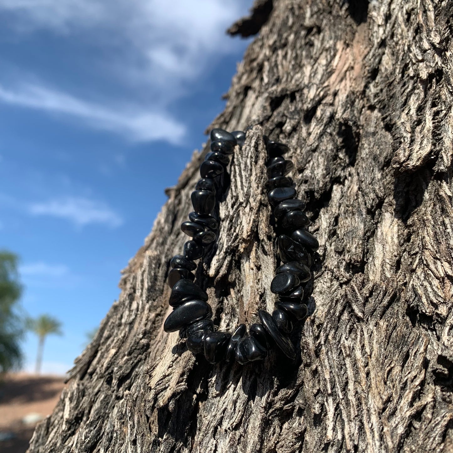 Shungite Natural Raw Chip Bracelet - One Size Fits All