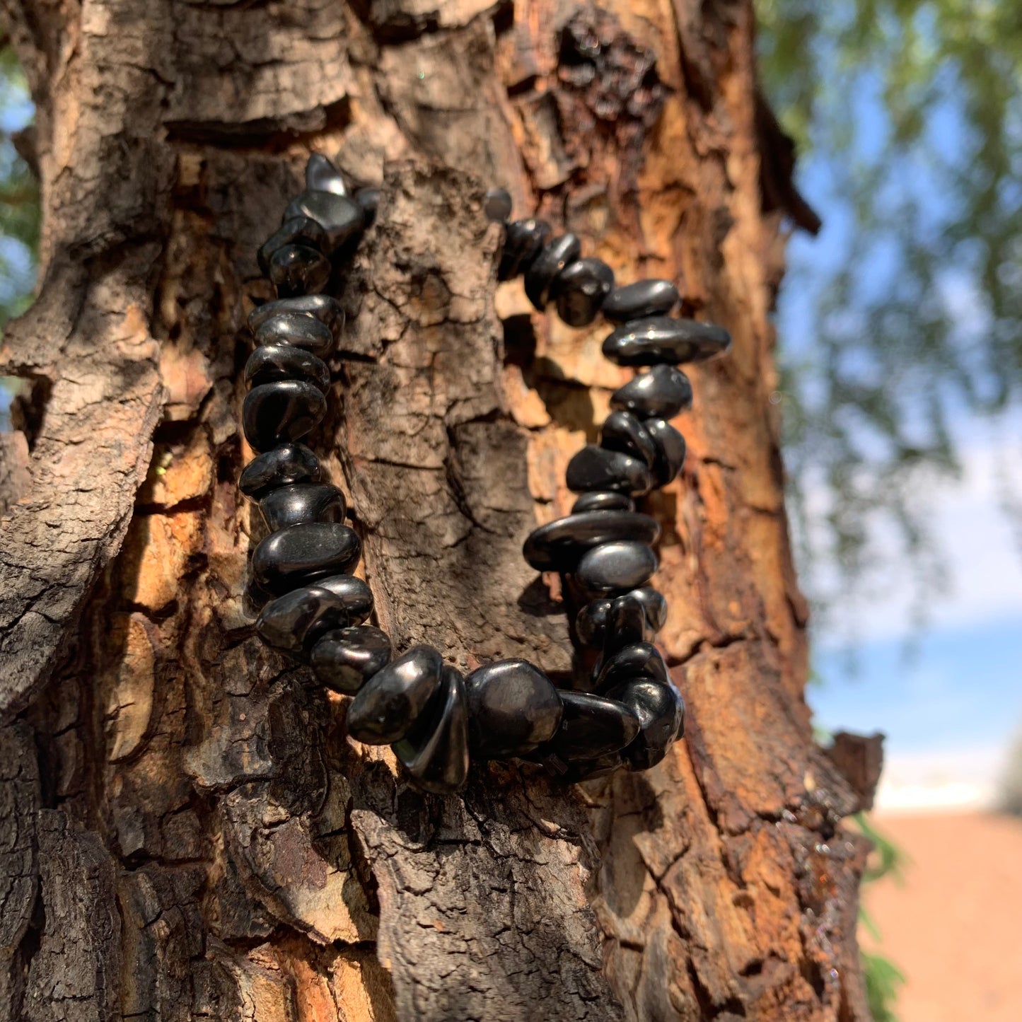 Shungite Natural Raw Chip Bracelet - One Size Fits All