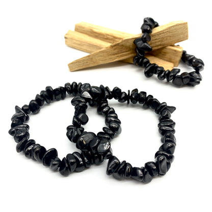 Shungite Natural Raw Chip Bracelet - One Size Fits All