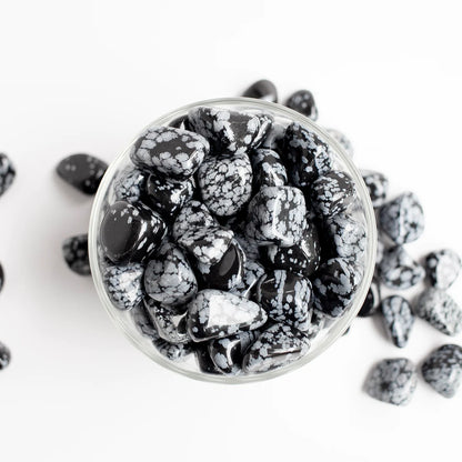 Snowflake Obsidian Tumbled Stones - 100% Natural Gemstones 1"