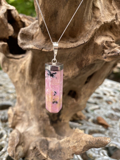Rhodonite Necklace - Sterling Silver - 1/4" to 1.5"