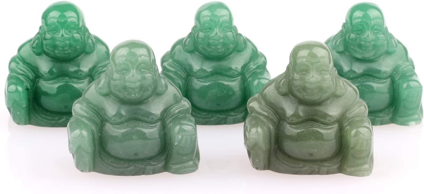Small Gemstone Happy Buddha Statue - Available in Jade and Opalite 1.5"