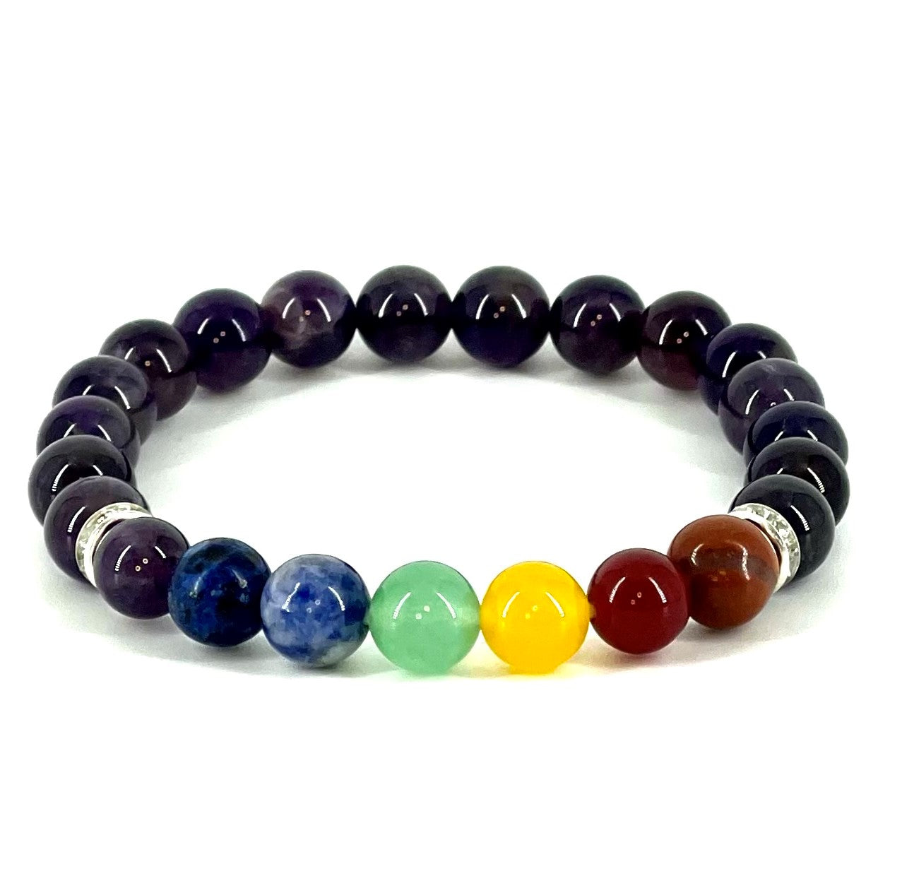 Amethyst Bracelet - With additional 7 Chakra Crystals Stones Crystal Shop
