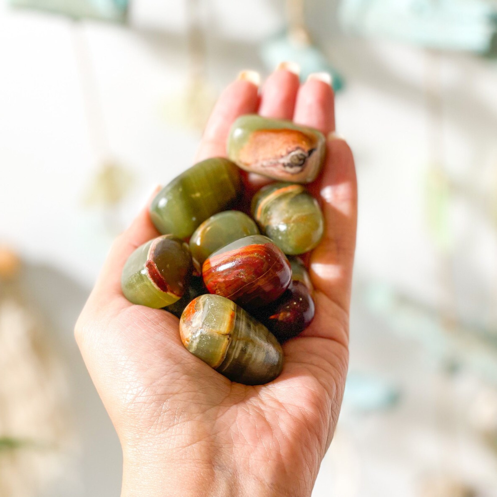 Banded Green Onyx Tumbled Stones Stones Crystal Shop