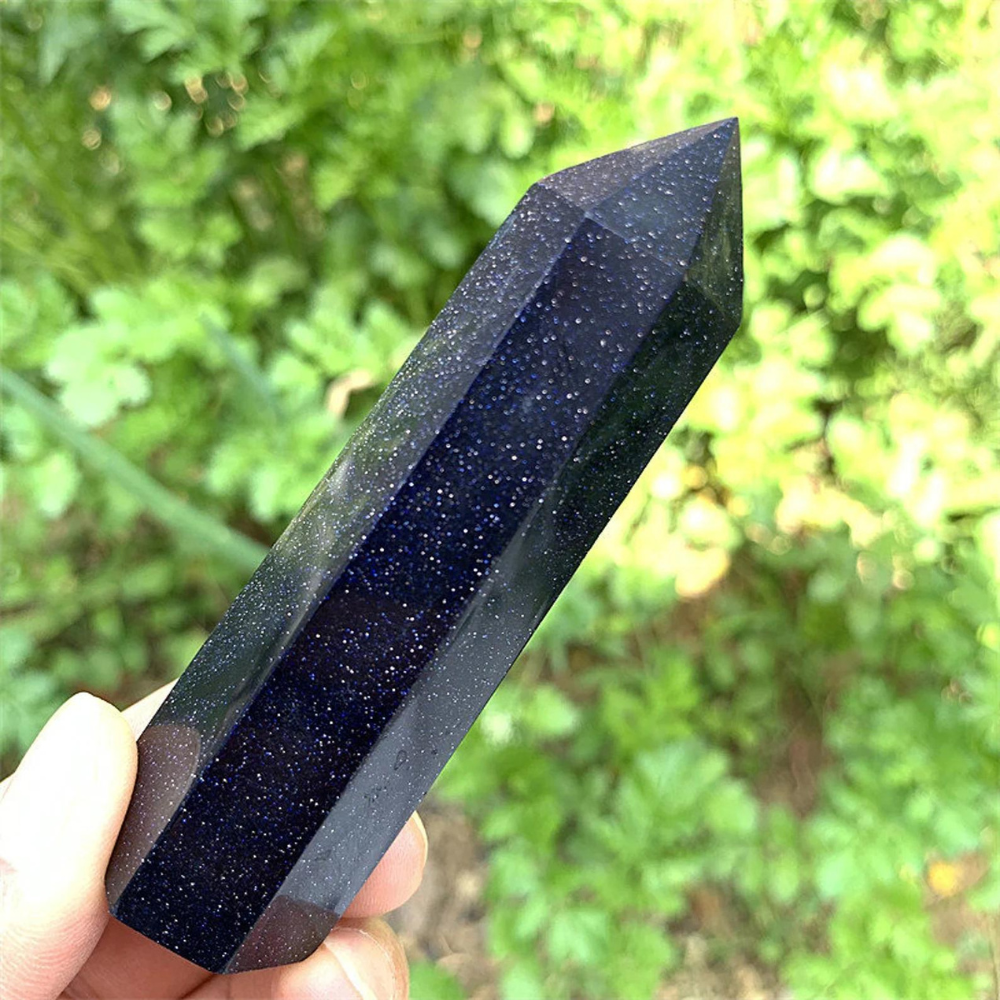 Blue Goldstone Tower Point Stones Crystal Shop