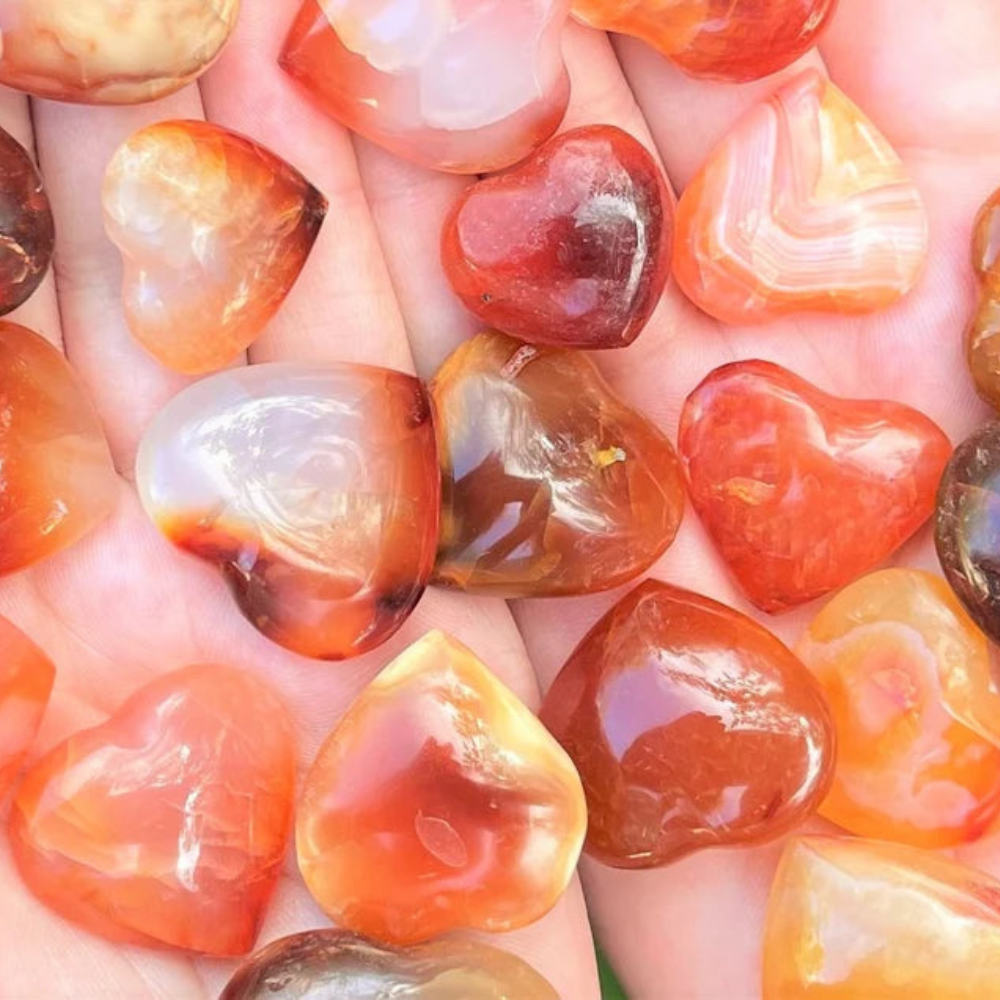 Carnelian Heart Shaped Hand Polished Crystal Stones Crystal Shop