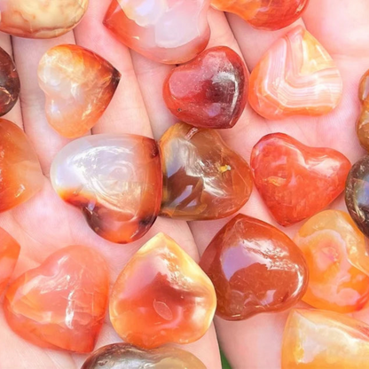Carnelian Heart Shaped Hand Polished Crystal Stones Crystal Shop