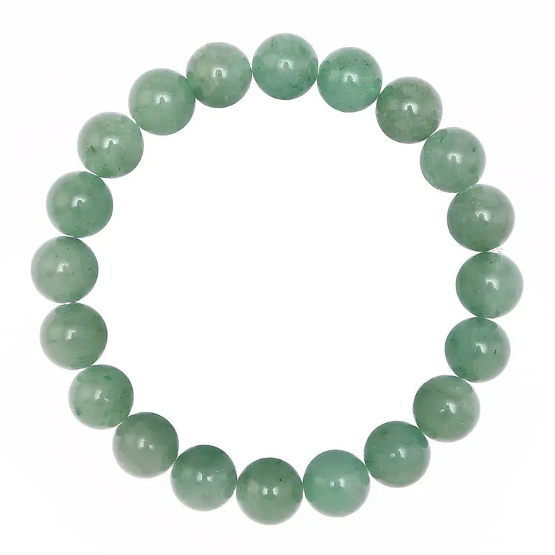 Green Aventurine Bracelet: 8 mm Round Crystals Stones Crystal Shop